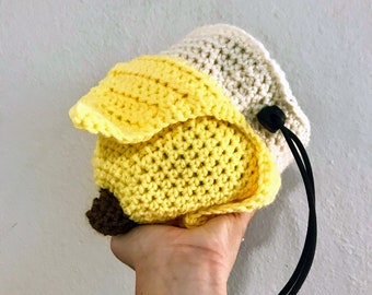 Fun Banana Crocheted Chalk Bag Pattern