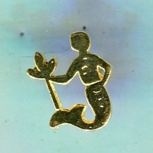 80s Vintage Pin Zodiac Sign Aquarius oro 14 x 10 mm imagen 1