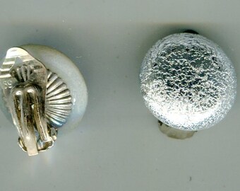 Handgefertigte Cabochon Ohrclips silber 20 mm