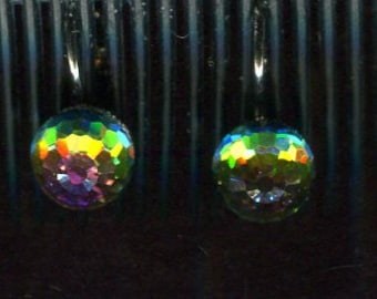 Pendientes de bola Swarovski hechos a mano iridis de cristal
