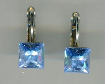 Swarovski Elements Earrings aqua 17 x 8 mm