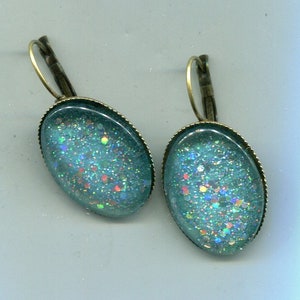 Handmade earrings Blue Beads-Balls 28 mm