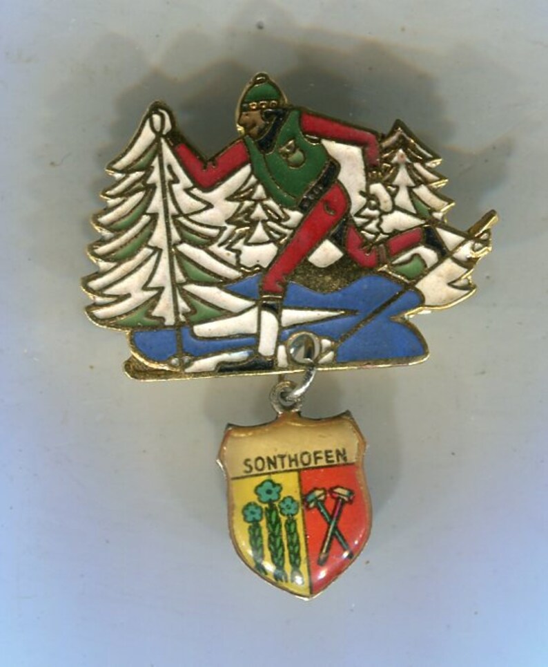 80s costumes brooch Sonthofen cross-country skiing