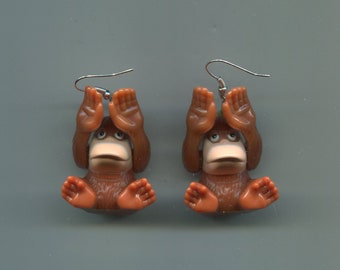 Handmade monkey earrings 60 x 30 mm