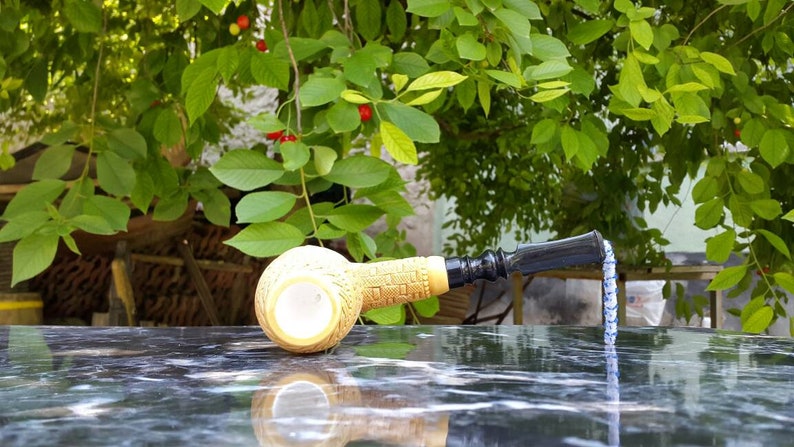 Meerschaum Pipe Special Design Acrylic Push /& Pull Stem