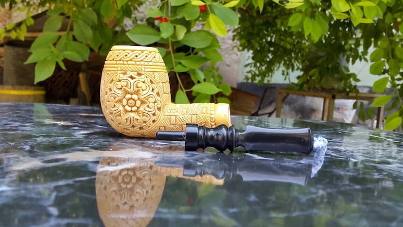 Meerschaum Pipe Special Design Acrylic Push /& Pull Stem