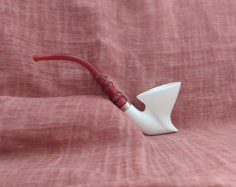 Free Hand Meerschaum Pipe with Fitted Case