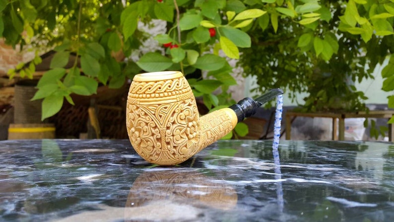 Meerschaum Pipe Special Design Acrylic Push /& Pull Stem