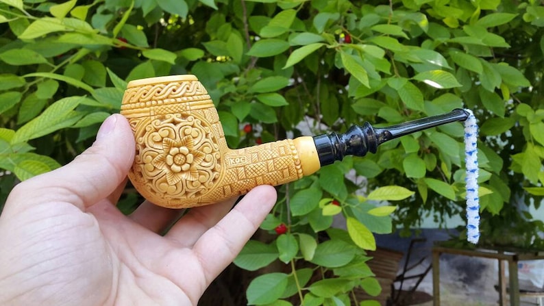Meerschaum Pipe Special Design Acrylic Push /& Pull Stem