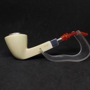 Meerschaum Pipe Silver Top and Spigot Stem with Fitted Case