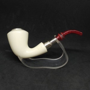 Meerschaum Pipe Silver Top and Spigot Stem with Fitted Case