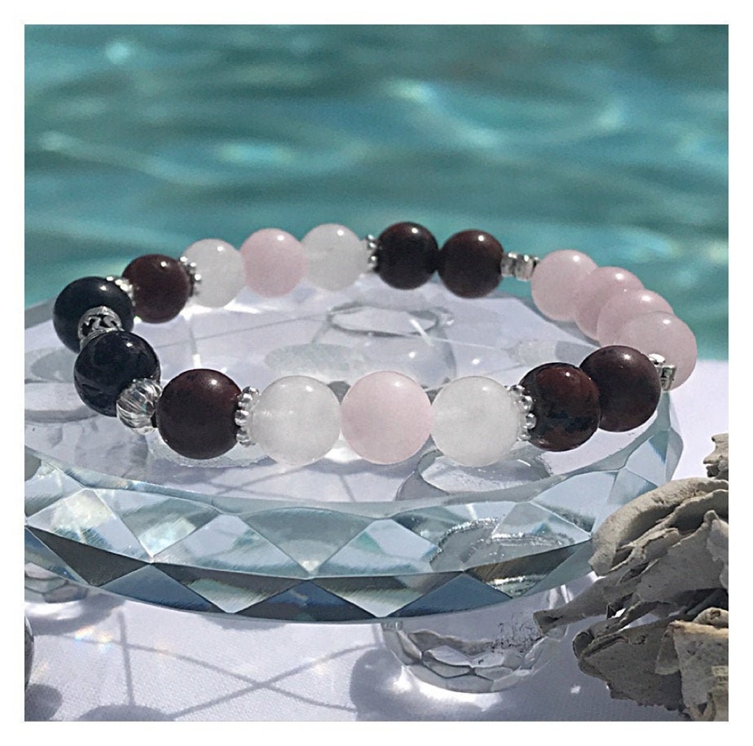 Nuevo En Pulsera De Cuentas Redondas Lisas Natural, Protección Curativa, Pulsera Reiki, Labradorita, Turmalina Negra, Brazalete, Regalos - AliExprs