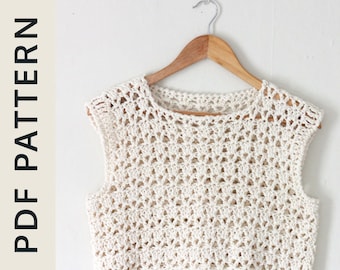 Crochet Crop Top Pattern, Easy Crochet Top Pattern, Crochet Pattern, Boho Crochet SIZE SMALL ONLY