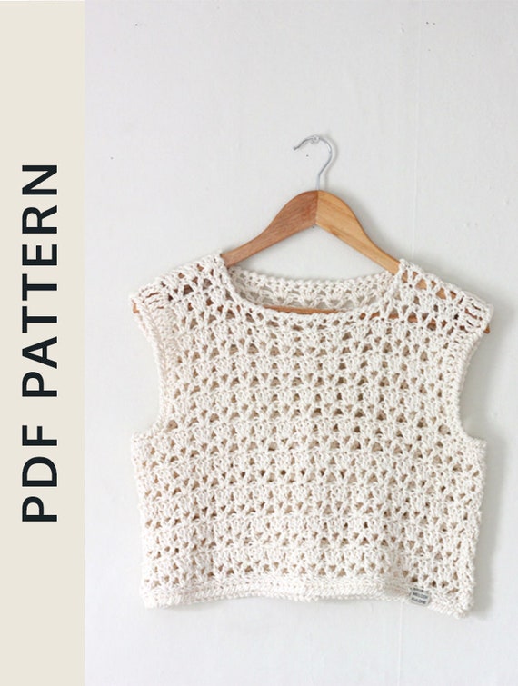 Crochet Crop Top Pattern, Easy Crochet Top Pattern, Crochet Pattern, Boho  Crochet SIZE SMALL ONLY 