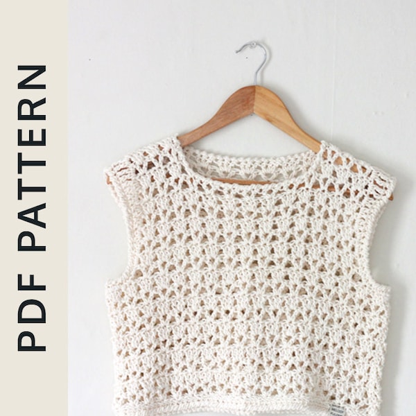 Crochet Crop Top Pattern, Easy Crochet Top Pattern, Crochet Pattern, Boho Crochet SIZE SMALL ONLY