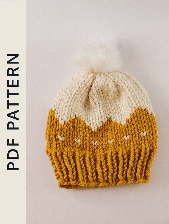 Knitting Pattern, Chunky Beanie Knitting Pattern, Hat