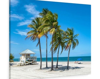 Canvas Wrap:  Palm Trees on Crandon Beach in Key Biscayne