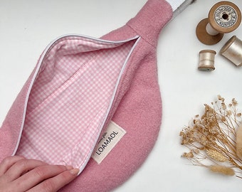 Sac banane upcyclé rose et vichy