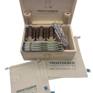 Coffret de démarrage pour doudou Un compagnon dans le deuil Coffret en bois naturel avec couvercle à charnière