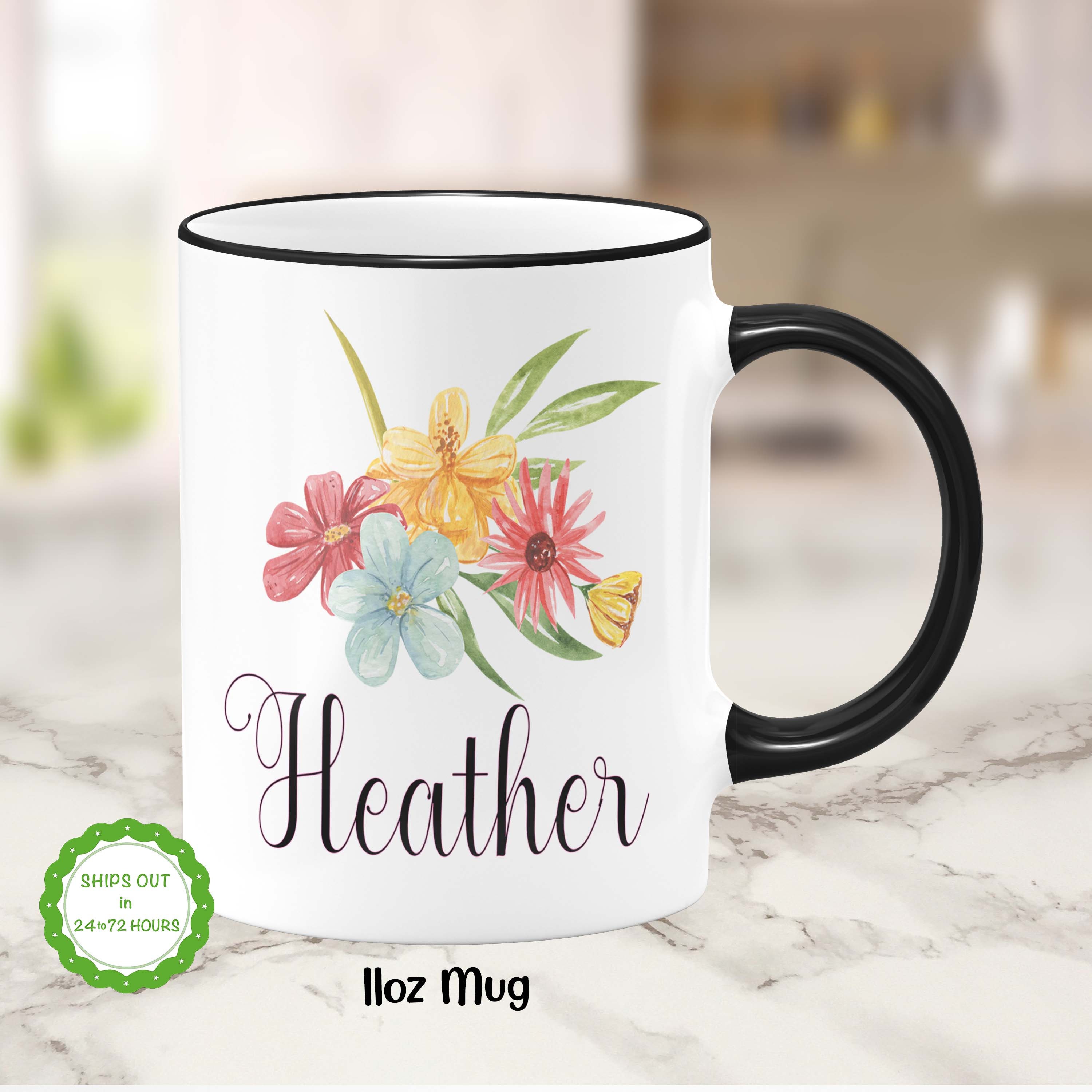 Personalized Floral Mug Floral Mug Flower Mug Personalized Etsy UK