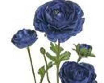 26” ranunculus stem in navy blue, navy blue floral spray, L704-NV