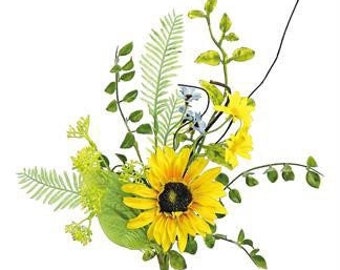 Sunflower & wild daisy spray, 17” sunflower and Daisy spray , PM2917