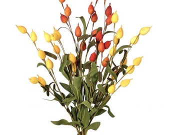 24” foam harvest pod bush, fall filler flowers, fall greenery, MTH12611