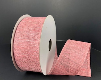 Cinta rosa con alambre de 1,5” x 10 yardas, cinta metálica de oro rosa, 75024-09-26