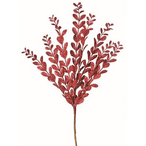 Glitter pittosporum spray, 22” red glitter leaf spray, MTX44813