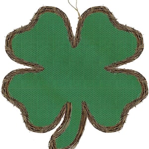 22"H X 20.75"L Vine/Fabric Shamrock grapevine, KG3119