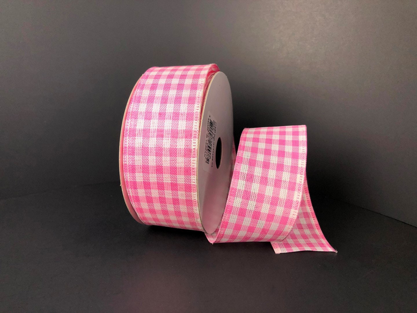 Light Pink Plaid Gingham Pom Pom Wired 1.5 Ribbon, 12 Feet free Shipping 