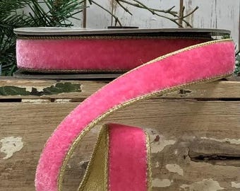 Curveneck Velvet Ribbonトップス　ピンク Pink Velvet Ribbon – The Designed Table