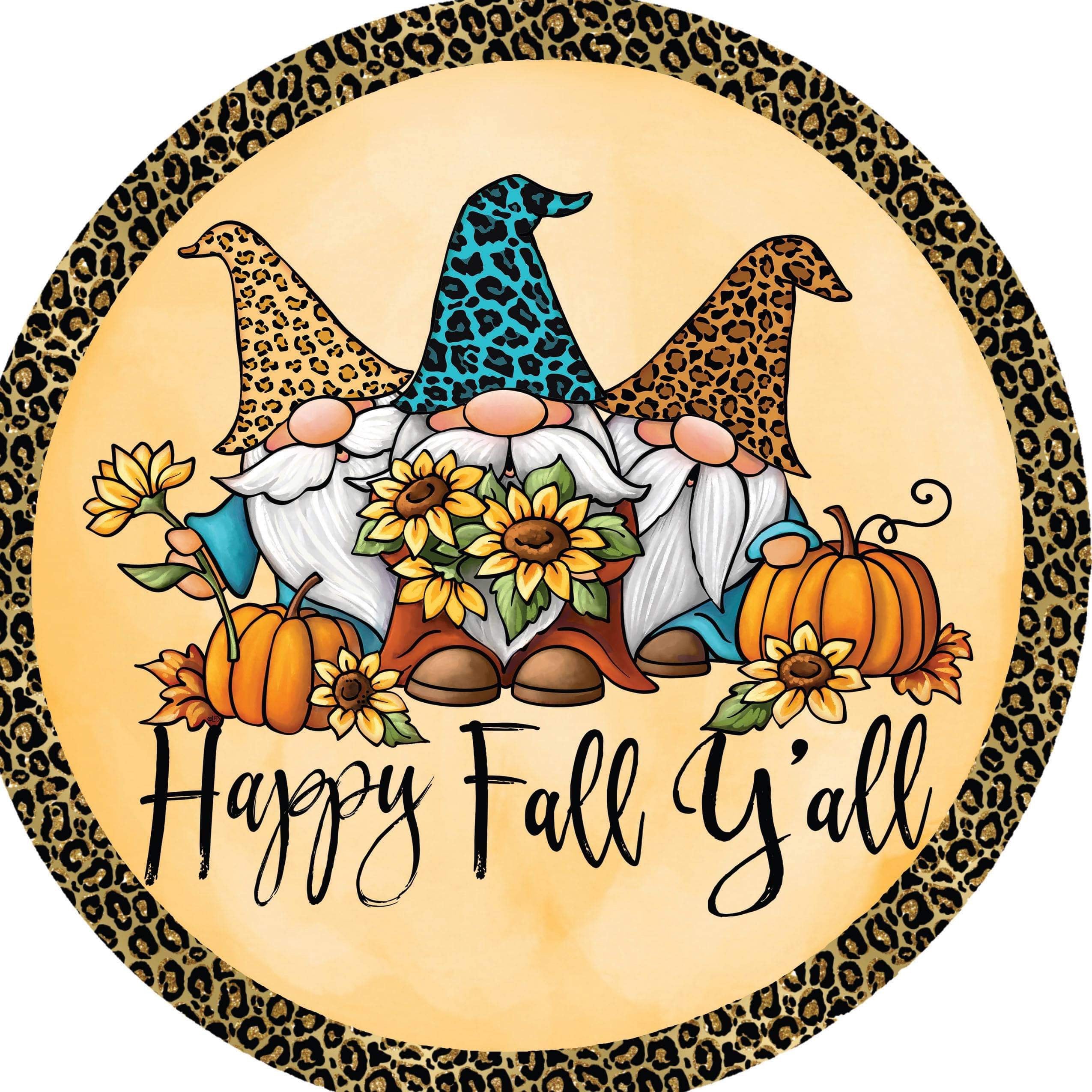 Fall Gnome Wreath Sign Metal Wreath Sign 8 Inch Round Sign Etsy