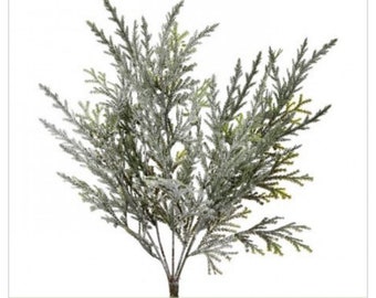 Frosted mixed greens bush, frosted greenery, Christmas greenery, winter greenery, 17” glitter  greenery bush, MTX54410