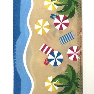2.5” x 10 yard roll, wired beach summer ribbon roll, 41122-40-35