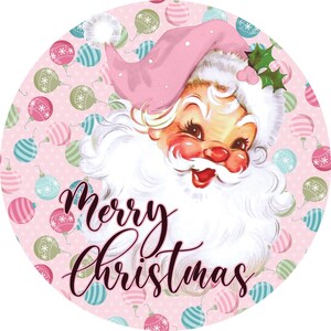 Sign Believe In The Magic of Christmas Pink Santa Handcrafted Plaque 