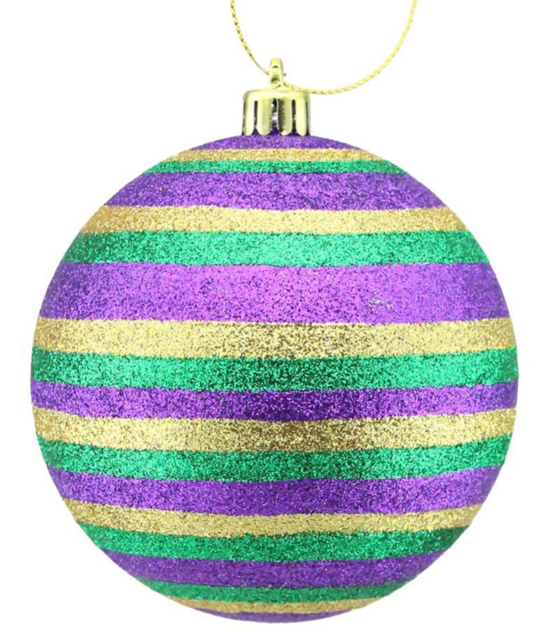 100MM Horizontal Striped Mardi Gras Ornament, Set of 3, XY852858 Etsy