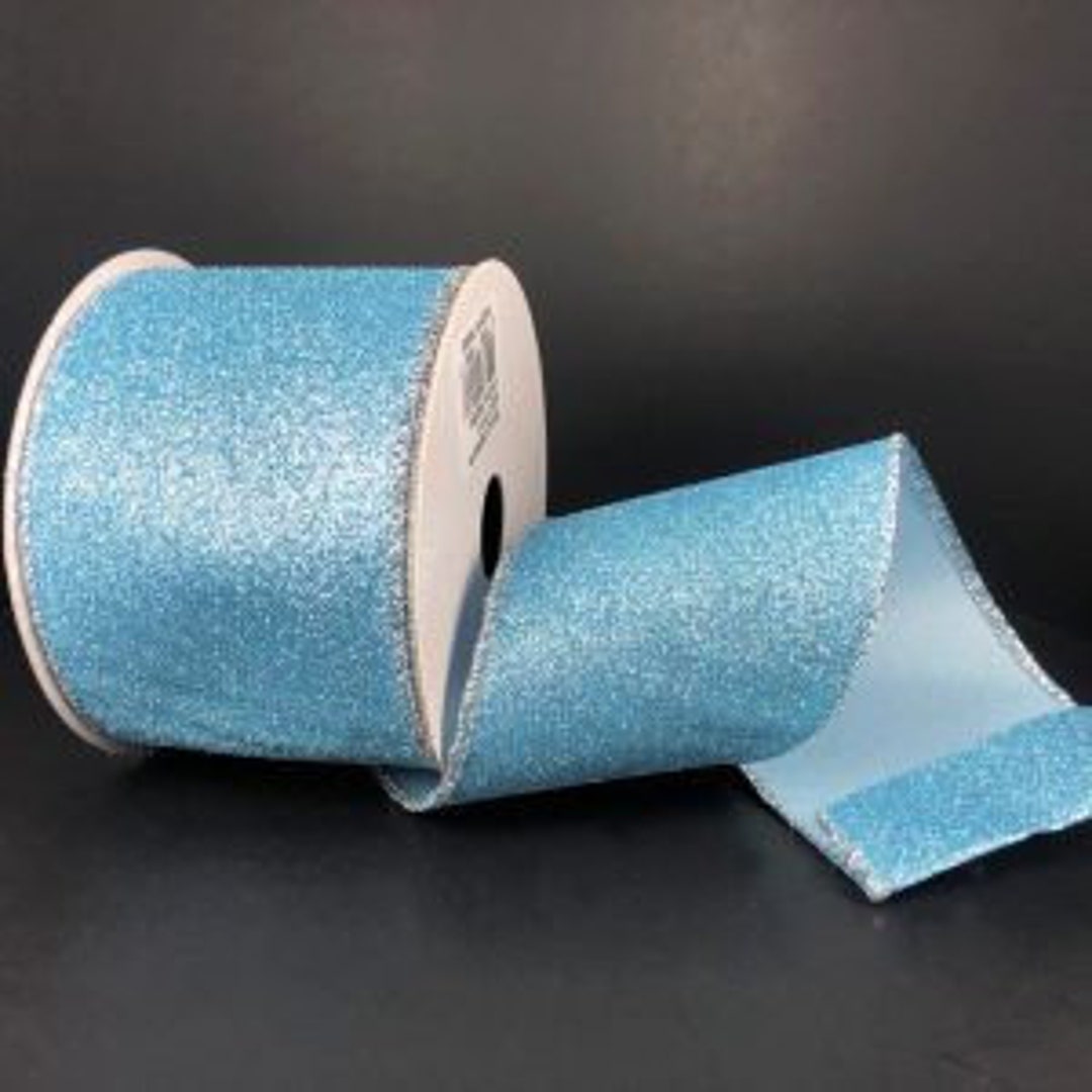 Galaxy Metallic Blue Iridescent Ribbon, Wired Ribbon, 1.5 Wide X