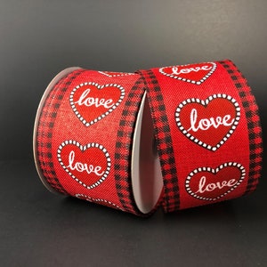 Cinta de amor de San Valentín con cable de 2,5" x 10 yardas, cinta de San Valentín, 15203-40-13
