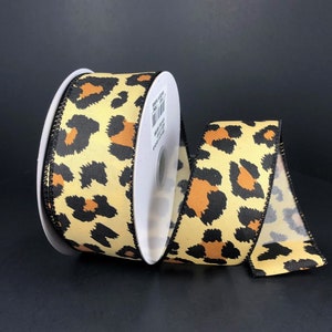 Cinta con cable con estampado de leopardo de 1,5” x 10 YD, estampado de guepardo, 61108-09-35