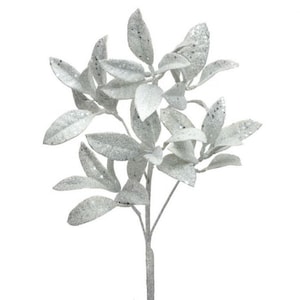 Glitter pittosporum spray, 23” white glitter leaf spray, MTX59646