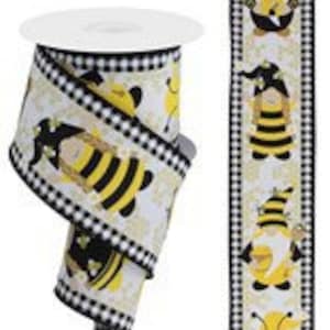 2.5” x 10 YD wired beekeeper gnome ribbon, RGE115427