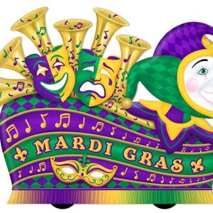 15&quot;Wx11.7&quot;H Mardi Gras Float Shape Sign, MD1108