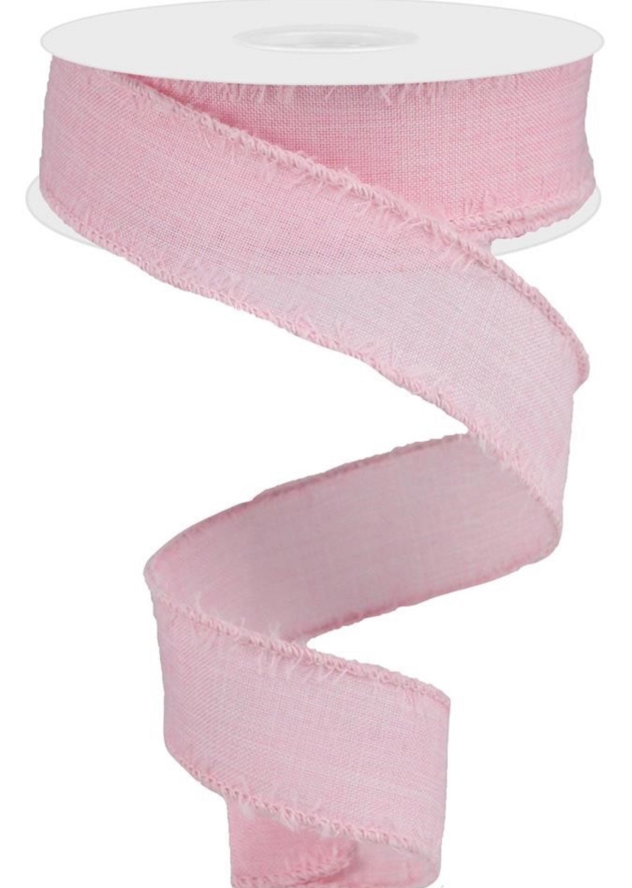 1.5” x 10 yard wired pink and white striped checked ribbon roll, pink and  white check ribbon, RG0179915