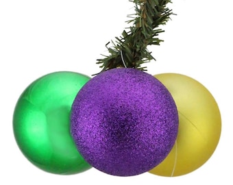 Mardi Gras ornament cluster, 60 mm ornament cluster, XP355258, Mardi Gras decor, Mardi Gras wreath attachments