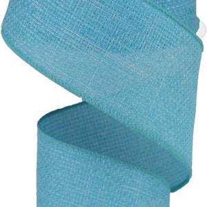 2.5” x 10 YD Wired turquoise royal burlap ribbon roll, RG121214