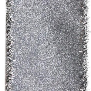 2.5” x 10 yard wired Pewter Shimmer Glitter with Tinsel edge, RGA8309H9