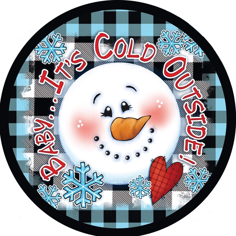 Christmas snowman wreath sign metal wreath sign 8 inch ...