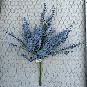 23” blue Heather bush, blue & green spray, filler floral bush, PM3179-B