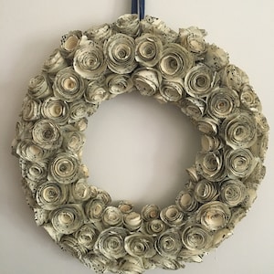 Sheet Music Paper Rose Wreath- various sizes made to order